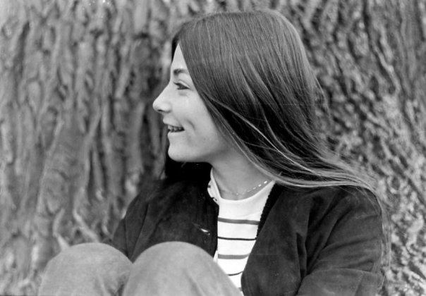 B/W image of author at 18